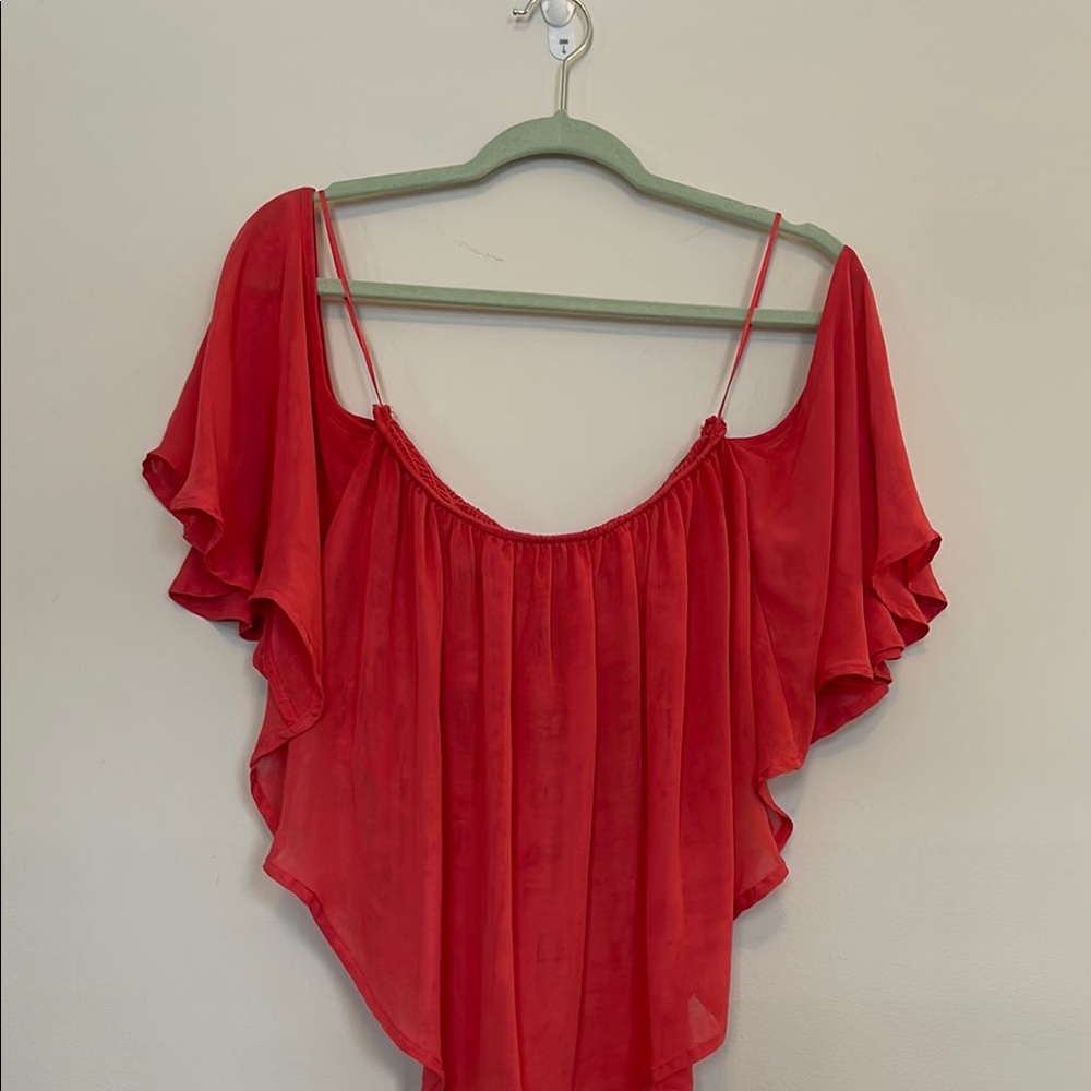 Express coral Women's off the shoulder Top